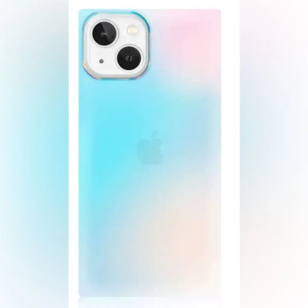 Flaunt Square Iridescent Satin iPhone Case, iPhone 15